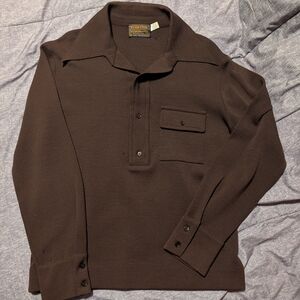 Vintage Brown Long Sleeve Men's Shirt